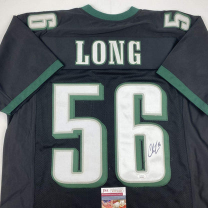 Autographed/Signed Chris Long Philadelphia Black Football Jersey JSA COA