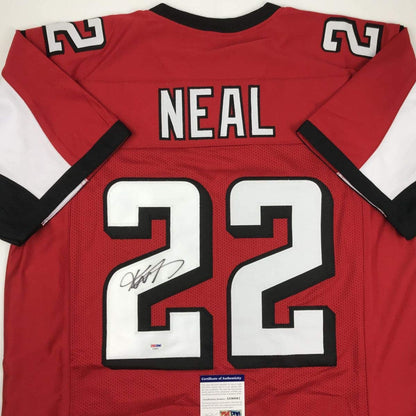 Autographed/Signed Keanu Neal Atlanta Red Football Jersey PSA/DNA COA