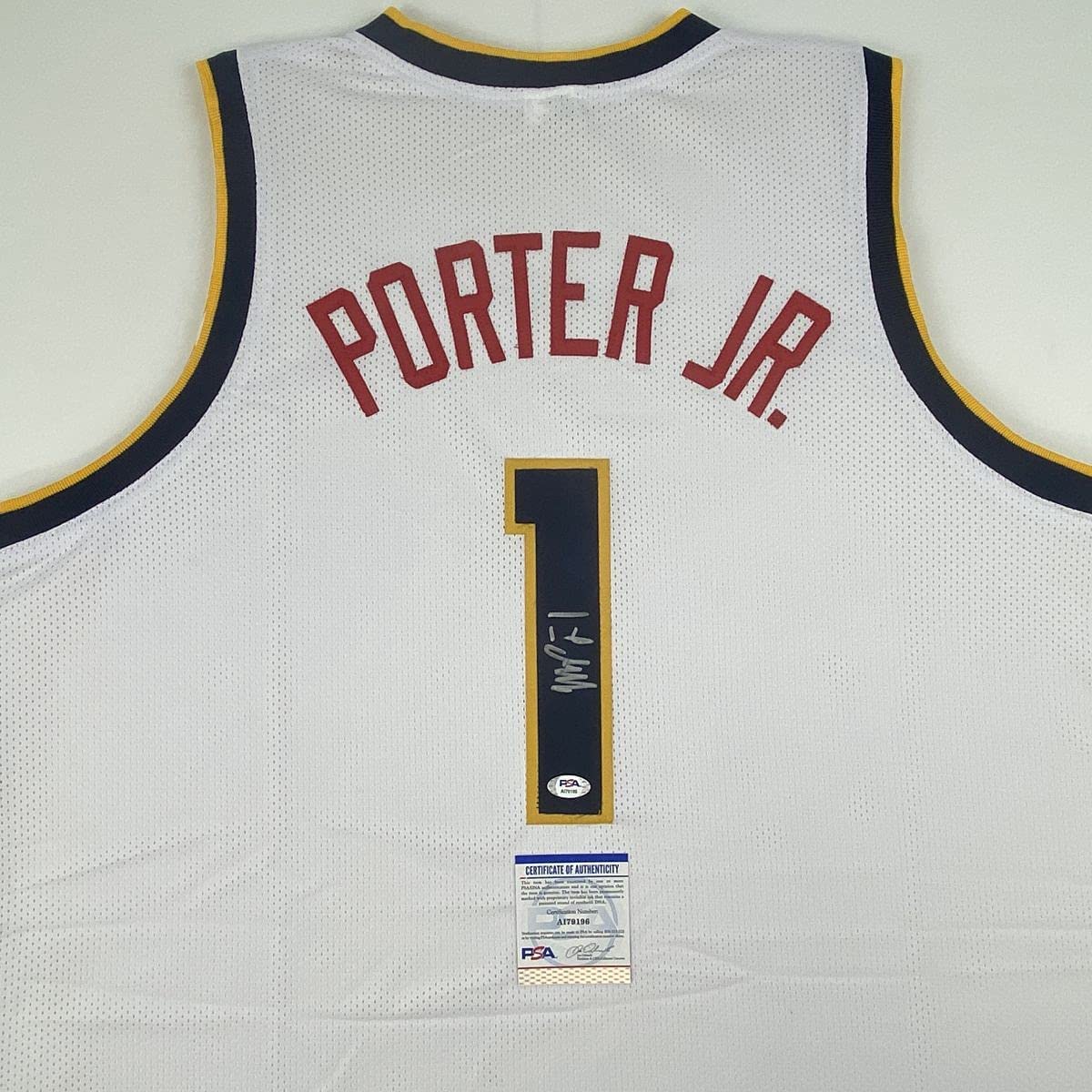 Autographed/Signed Michael Porter Jr. Denver White Basketball Jersey PSA/DNA COA