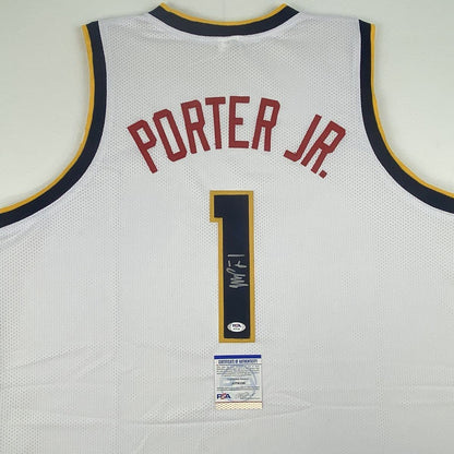 Autographed/Signed Michael Porter Jr. Denver White Basketball Jersey PSA/DNA COA