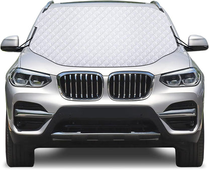 Karvipark Windshield Snow Cover, SUV Magnetic Windscreen Cover, Snow UV Ice Protection Front Window Cover, Sunshade Snow Cover for Cars SUVs Trucks