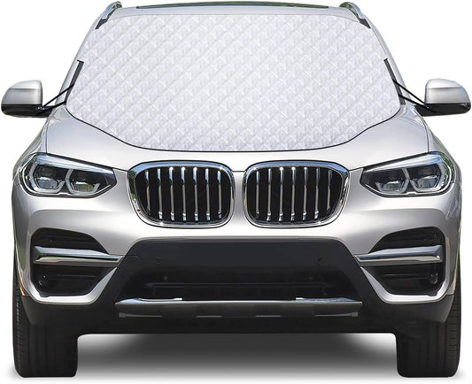 Karvipark Windshield Snow Cover, SUV Magnetic Windscreen Cover, Snow UV Ice Protection Front Window Cover, Sunshade Snow Cover for Cars SUVs Trucks