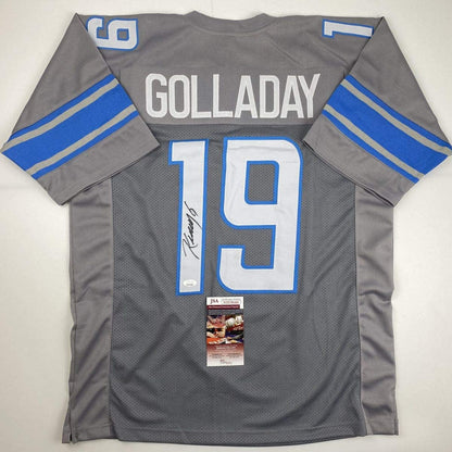 Autographed/Signed Kenny Golladay Detroit Grey Football Jersey JSA COA