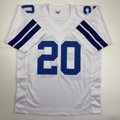 Autographed/Signed Mel Renfro HOF 96 Dallas White Football Jersey JSA COA