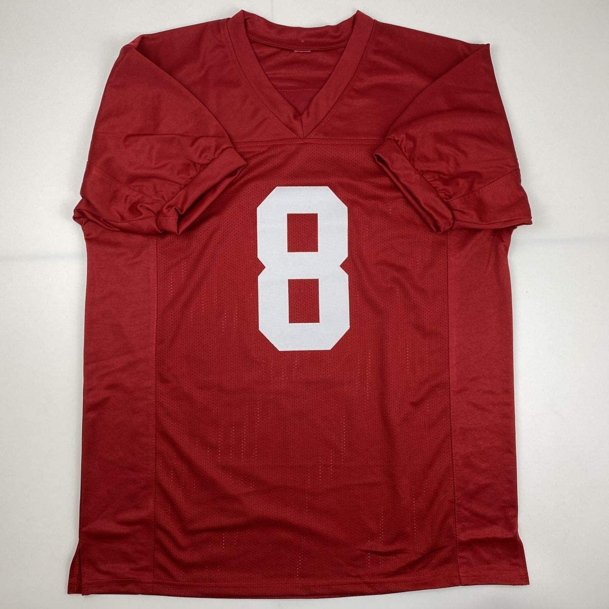 Autographed/Signed Josh Jacobs Alabama Red College Football Jersey Beckett BAS COA