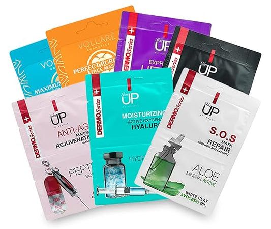 Face Mask Skin Care Collection (Pack of 7) - Skin Care Set of Face Masks Purifying, Hydrating & Soothing - Facial Masks Beauty Pack for All Skin Types, 2 x 5 ml each