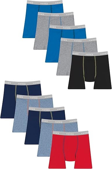 Hanes boys And Toddler Underwear, Comfort Flex and Comfortsoft Boxer Briefs, Multiple Packs Available pack of 10