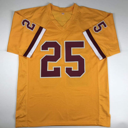 Autographed/Signed Chris Thompson Washington Yellow Football Jersey JSA COA