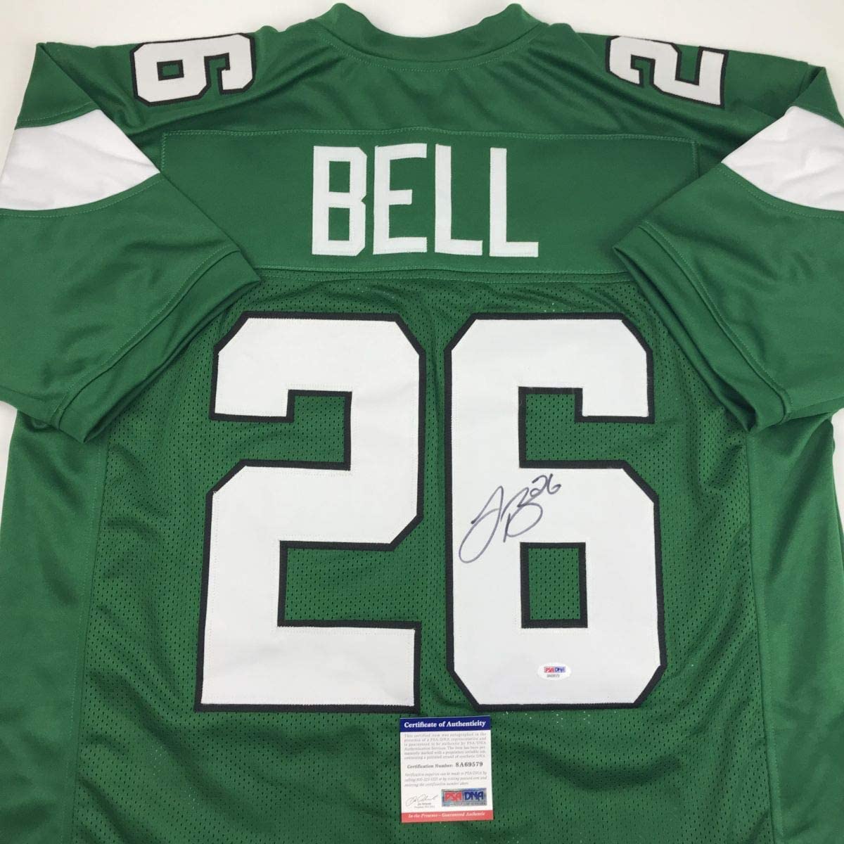 Autographed/Signed Le'Veon LeVeon Bell New York Green Football Jersey PSA/DNA COA #2