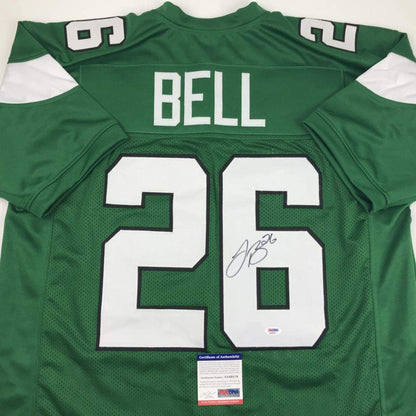 Autographed/Signed Le'Veon LeVeon Bell New York Green Football Jersey PSA/DNA COA #2