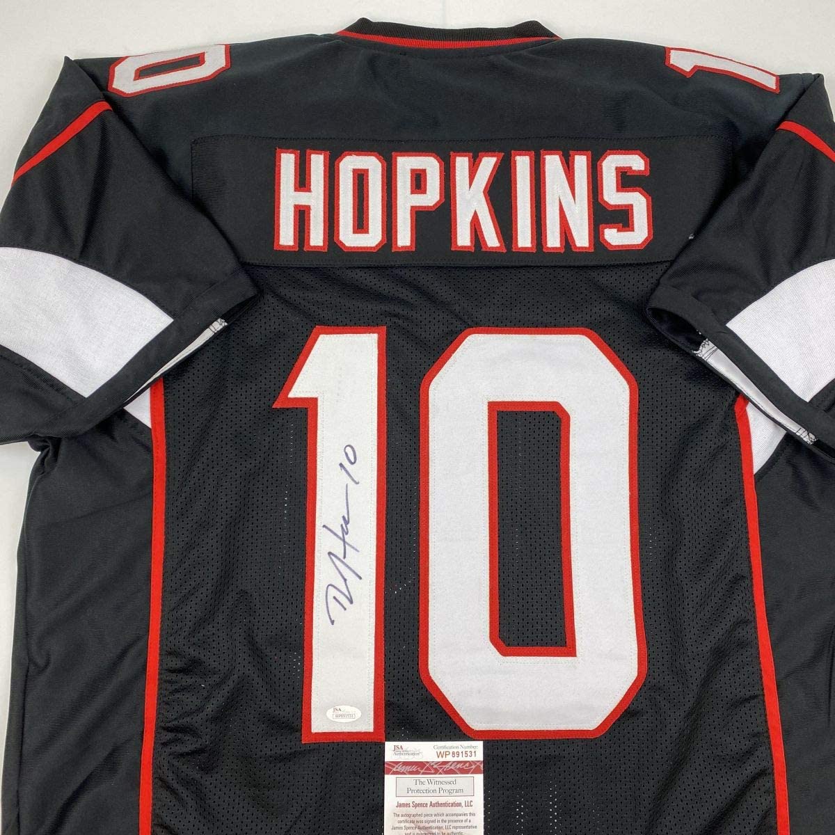 Autographed/Signed DeAndre Hopkins Arizona Black Football Jersey JSA COA