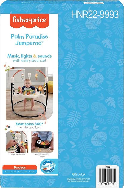 Fisher-Price Baby Bouncer Animal Activity Jumperoo With Music Lights Sounds And Developmental Toys For Infants