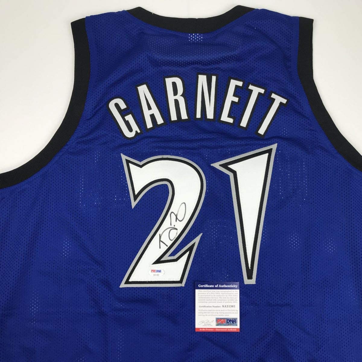 Autographed/Signed Kevin Garnett Minnesota Blue Basketball Jersey PSA/DNA COA