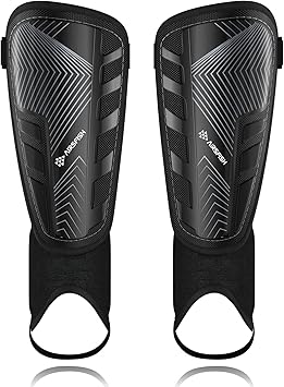 Upgraded Soccer Shin Guards for Kids Youth Adults, CE Certified AirsFish Shin Guard Sleeves Protection Gear for Boys Girls Soccer Games EVA Cushion Reduce Shocks and Injuries