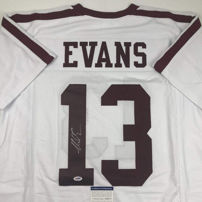 Autographed/Signed Mike Evans Texas A&M White College Football Jersey PSA/DNA COA