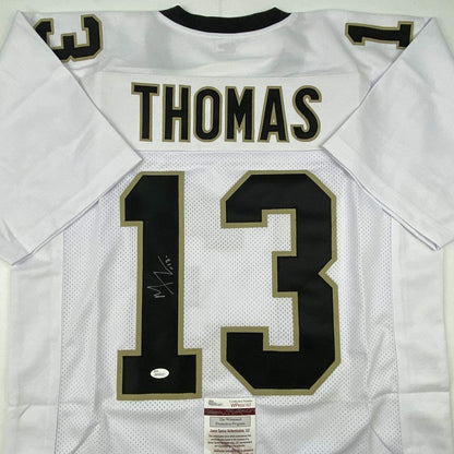 Autographed/Signed Michael Thomas New Orleans White Football Jersey JSA COA