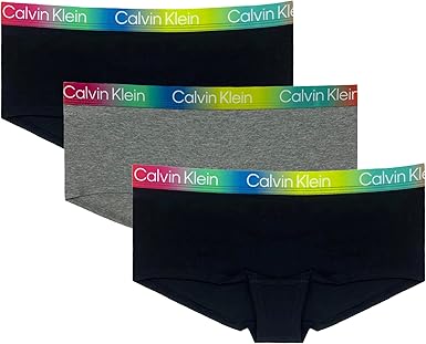 Calvin Klein Women's Motive Cotton Boyshorts 3 Pack (US, Alpha, Small, Regular, Regular, Black(qp3059-900)/R_b)