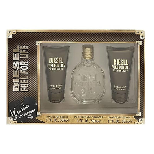 Diesel Fuel For Life 1.7 oz Eau De Toilette, 2 packs of 1.7 oz Shower Gels