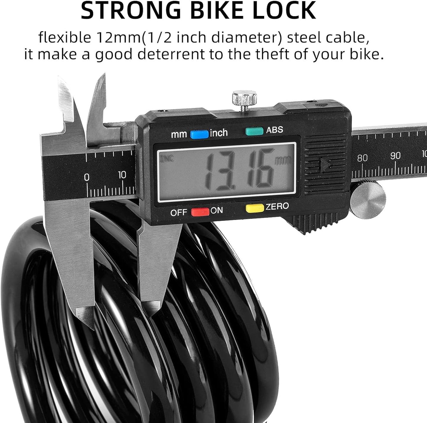 ROCKBROS 3ft Bike Cable Lock - Secure, Lightweight with Mounting Bracket