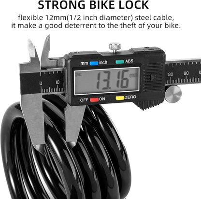 ROCKBROS 3ft Bike Cable Lock - Secure, Lightweight with Mounting Bracket