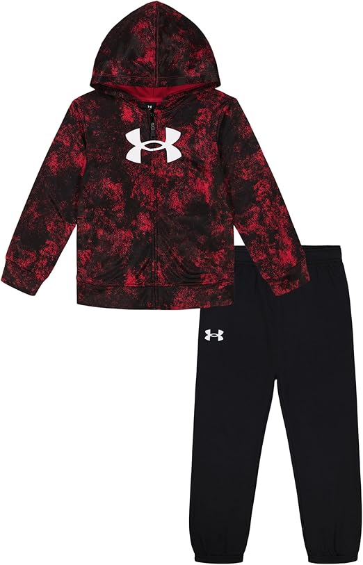 Under Armour UA PRINTED FZ HOODIE SET, Red Erode Print, 4T