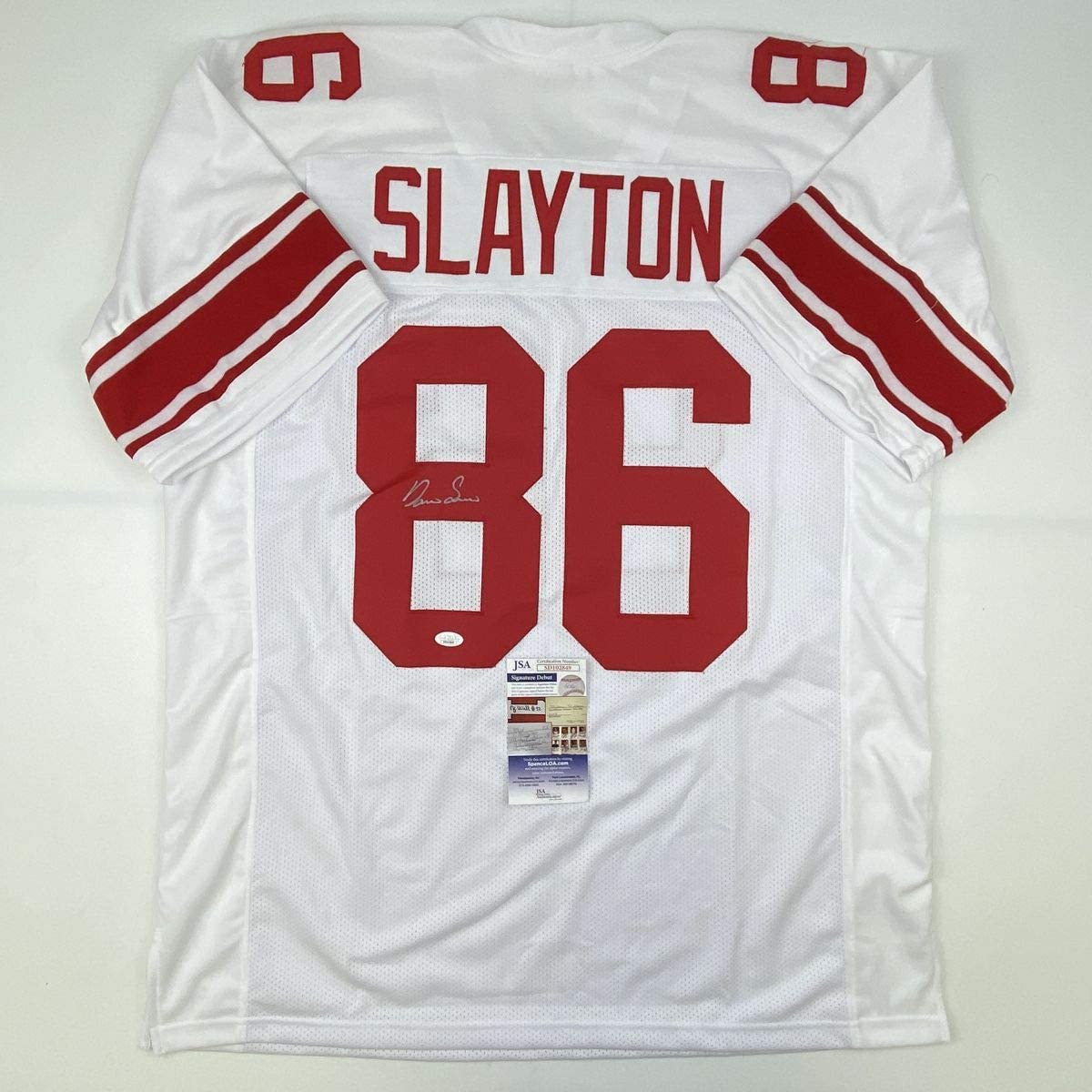 Autographed/Signed Darius Slayton New York White Football Jersey JSA COA