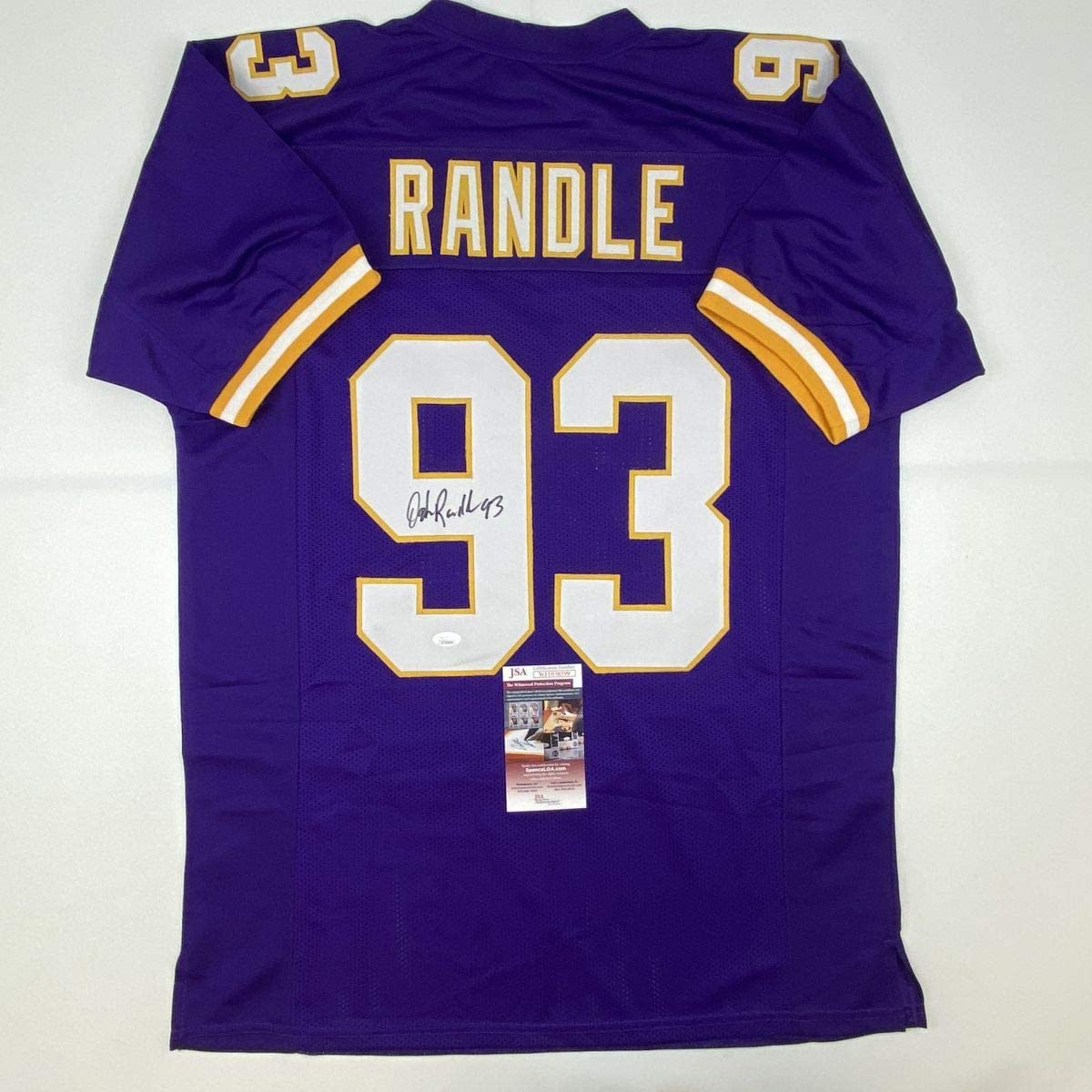 Autographed/Signed John Randle Minnesota Purple Football Jersey JSA COA