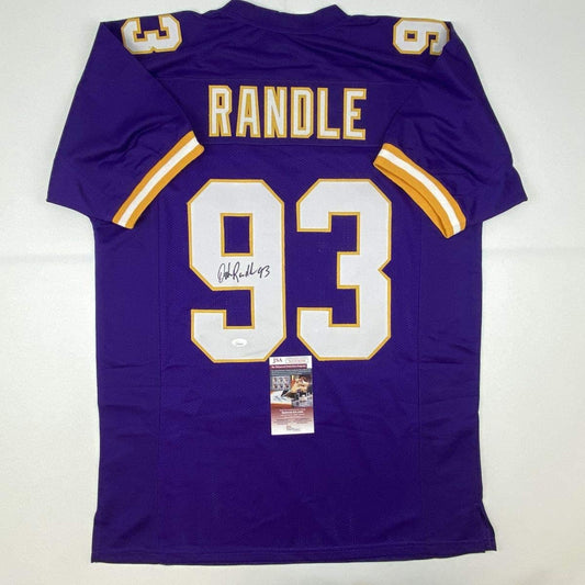Autographed/Signed John Randle Minnesota Purple Football Jersey JSA COA