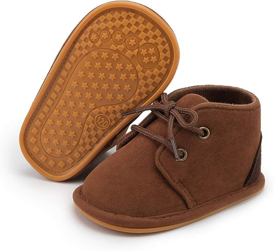 Baby Boys Girls Booties Fleece Anti-Slip Soft Sole Boots Toddler First Walker Warm Shoes
