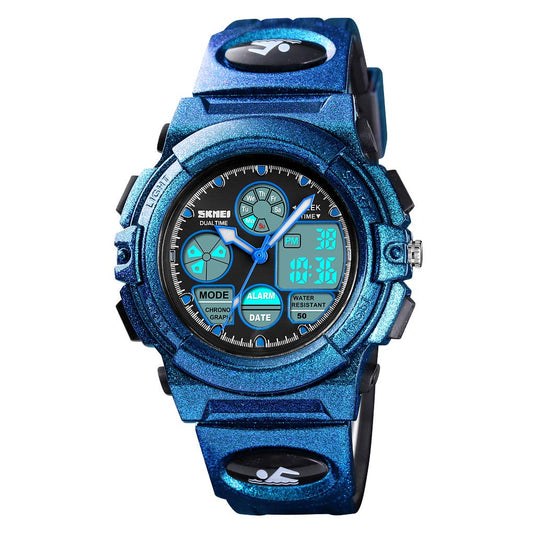 Boys Digital Watch Outdoor Sports 50M Waterproof Electronic Watches - Blue