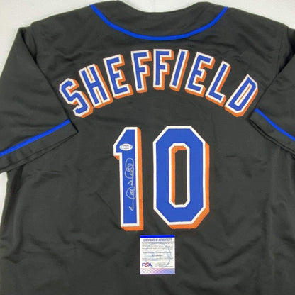 Autographed/Signed Gary Sheffield New York Black Baseball Jersey PSA/DNA COA