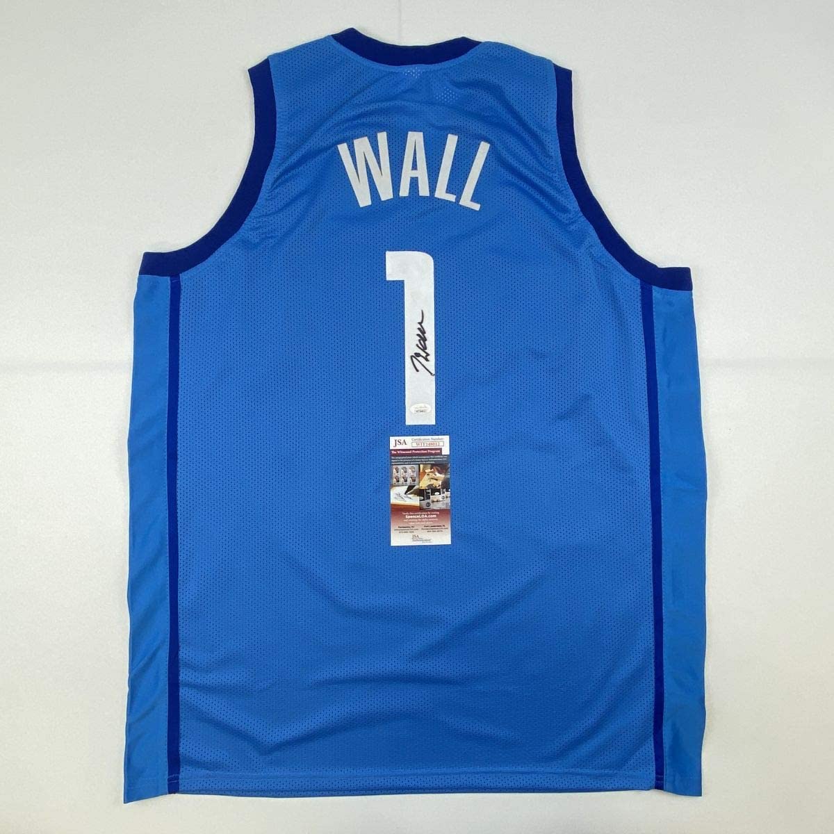 Autographed/Signed John Wall Houston Light Blue Basketball Jersey JSA COA