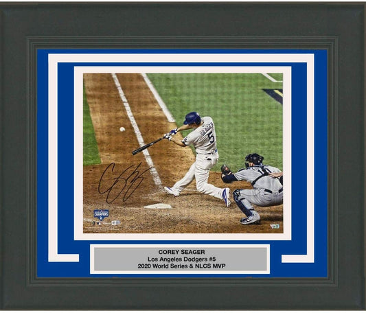 Framed Autographed/Signed Corey Seager 2020 World Series Los Angeles LA Dodgers 16x20 Baseball Photo Fanatics COA