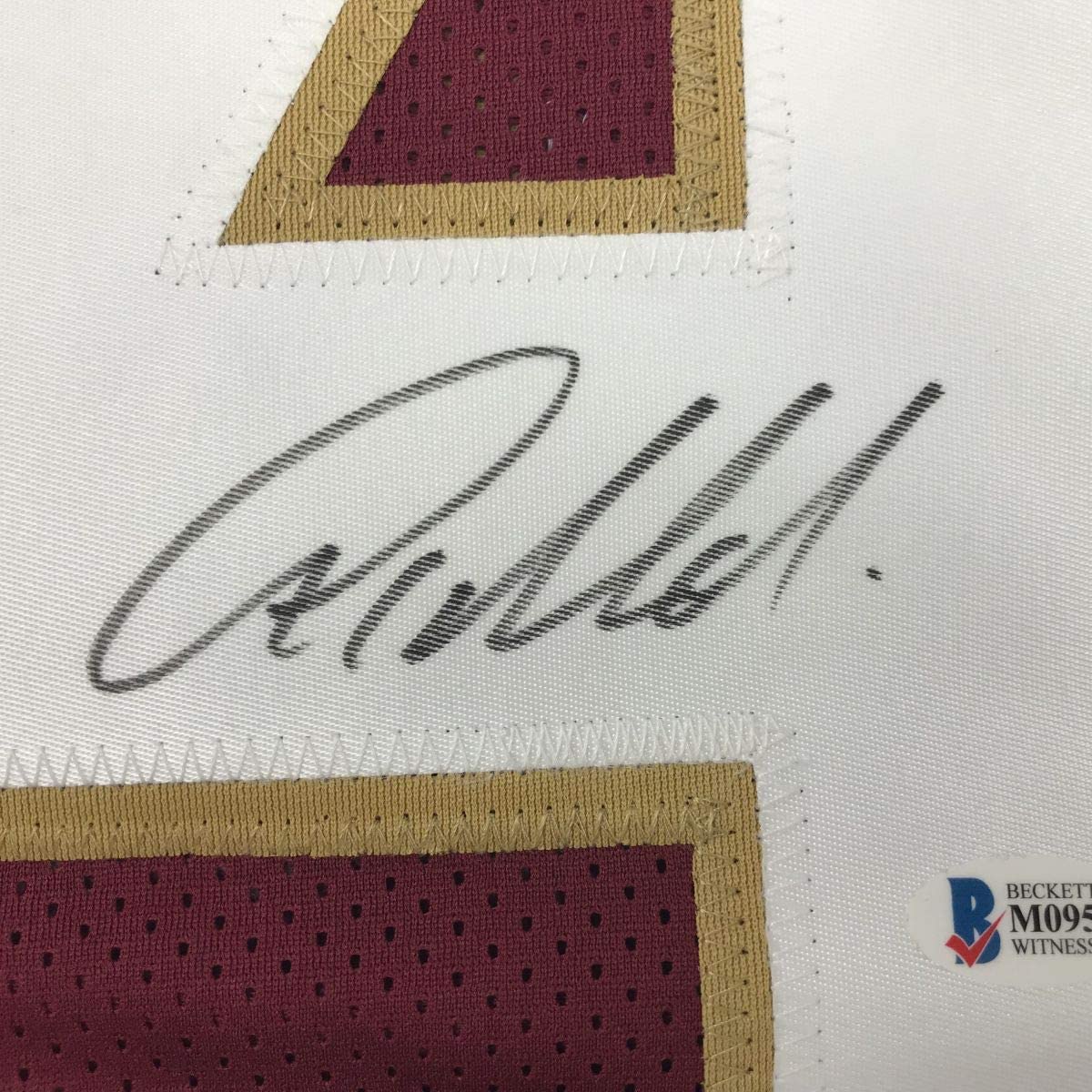 Autographed/Signed Anquan Boldin Florida State FSU Maroon College Football Jersey JSA COA