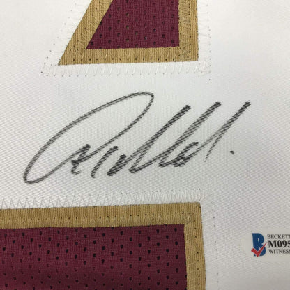 Autographed/Signed Anquan Boldin Florida State FSU Maroon College Football Jersey JSA COA