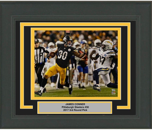 Framed Autographed/Signed James Conner Pittsburgh Steelers 16x20 Football Photo Fanatics COA