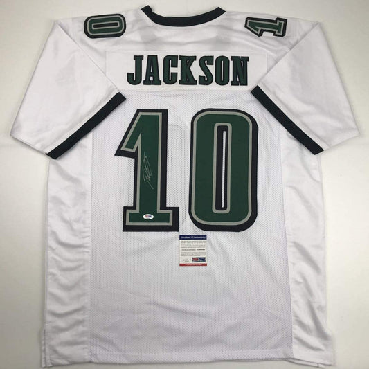 Autographed/Signed DeSean Jackson Philadelphia White Football Jersey PSA/DNA COA