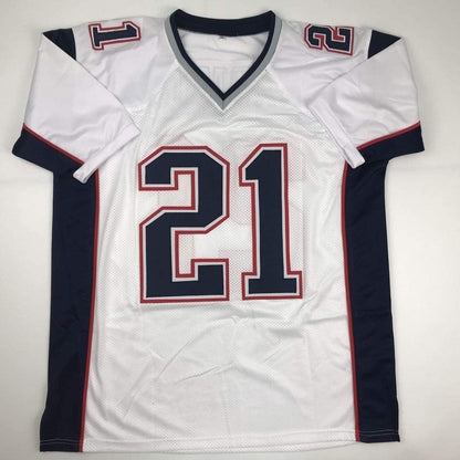 Autographed/Signed Duron Harmon New England White Football Jersey JSA COA