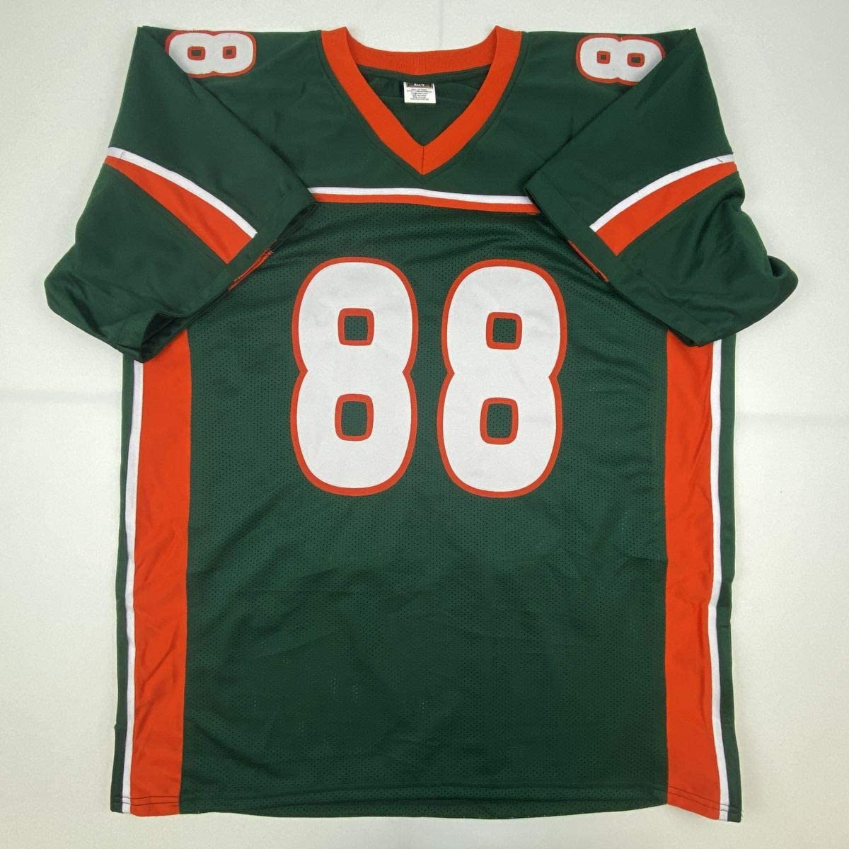 Autographed/Signed Jeremy Shockey Miami Green College Football Jersey JSA COA