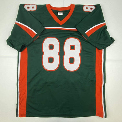 Autographed/Signed Jeremy Shockey Miami Green College Football Jersey JSA COA