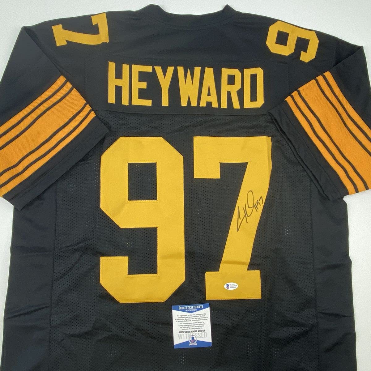 Autographed/Signed Cameron Heyward Pittsburgh Color Rush Football Jersey Beckett BAS COA