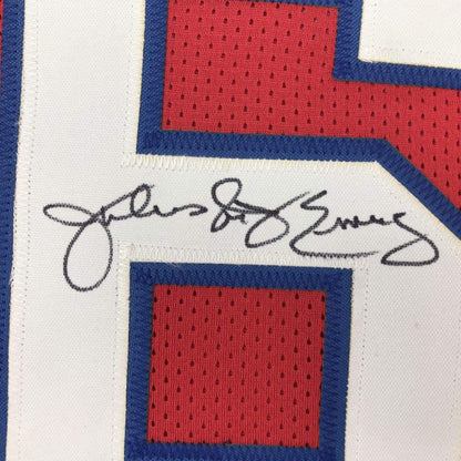 Autographed/Signed Julius Erving Dr. J Philadelphia 76ers Sixers Red Basketball Jersey JSA COA