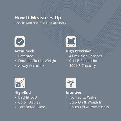 Greater Goods AccuCheck Scale for Body Weight, Bathroom Scale, Designed in St Louis, Ash Grey