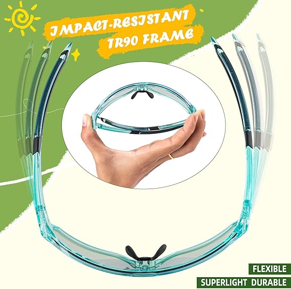 ROCKBROS Kids Photochromic Sports Sunglasses For Kids Ages 8 to 14