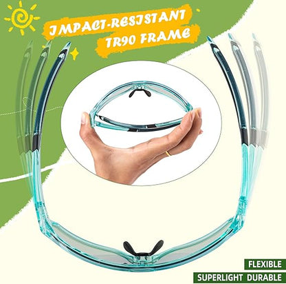 ROCKBROS Kids Photochromic Sports Sunglasses For Kids Ages 8 to 14