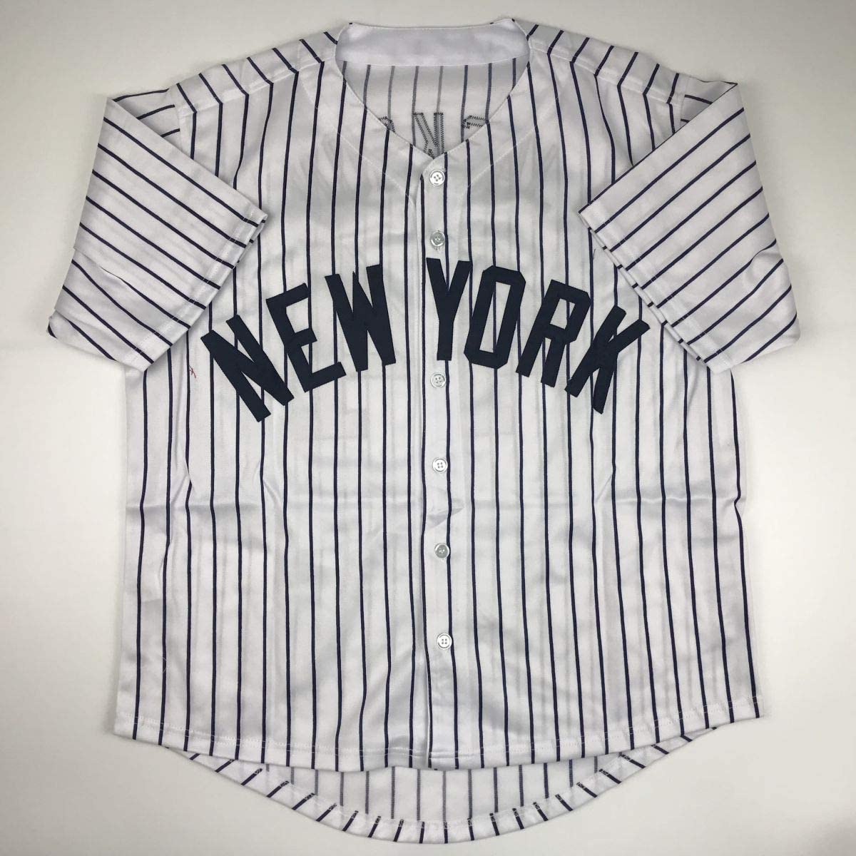 Autographed/Signed Reggie Jackson New York NY Pinstripe Baseball Jersey JSA COA