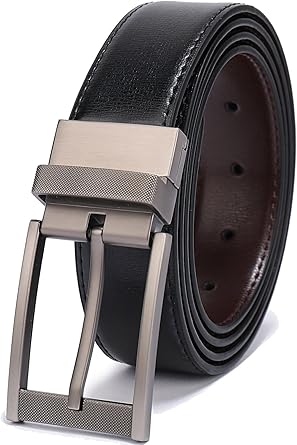 Belts for Men Reversible Leather 1.25äó� Waist Strap Fashion Dress Buckle Beltox