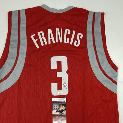Autographed/Signed Steve Francis Houston Red Basketball Jersey JSA COA