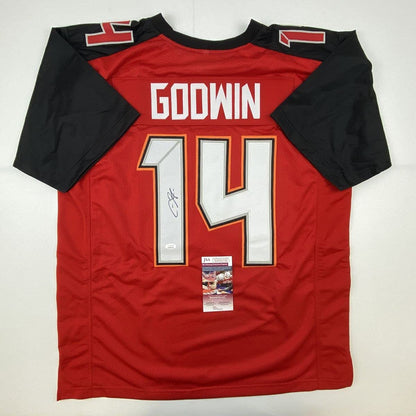 Autographed/Signed Chris Godwin #14 Tampa Bay Retro Red Football Jersey JSA COA