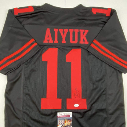 Autographed/Signed Brandon Aiyuk San Francisco Black Football Jersey JSA COA